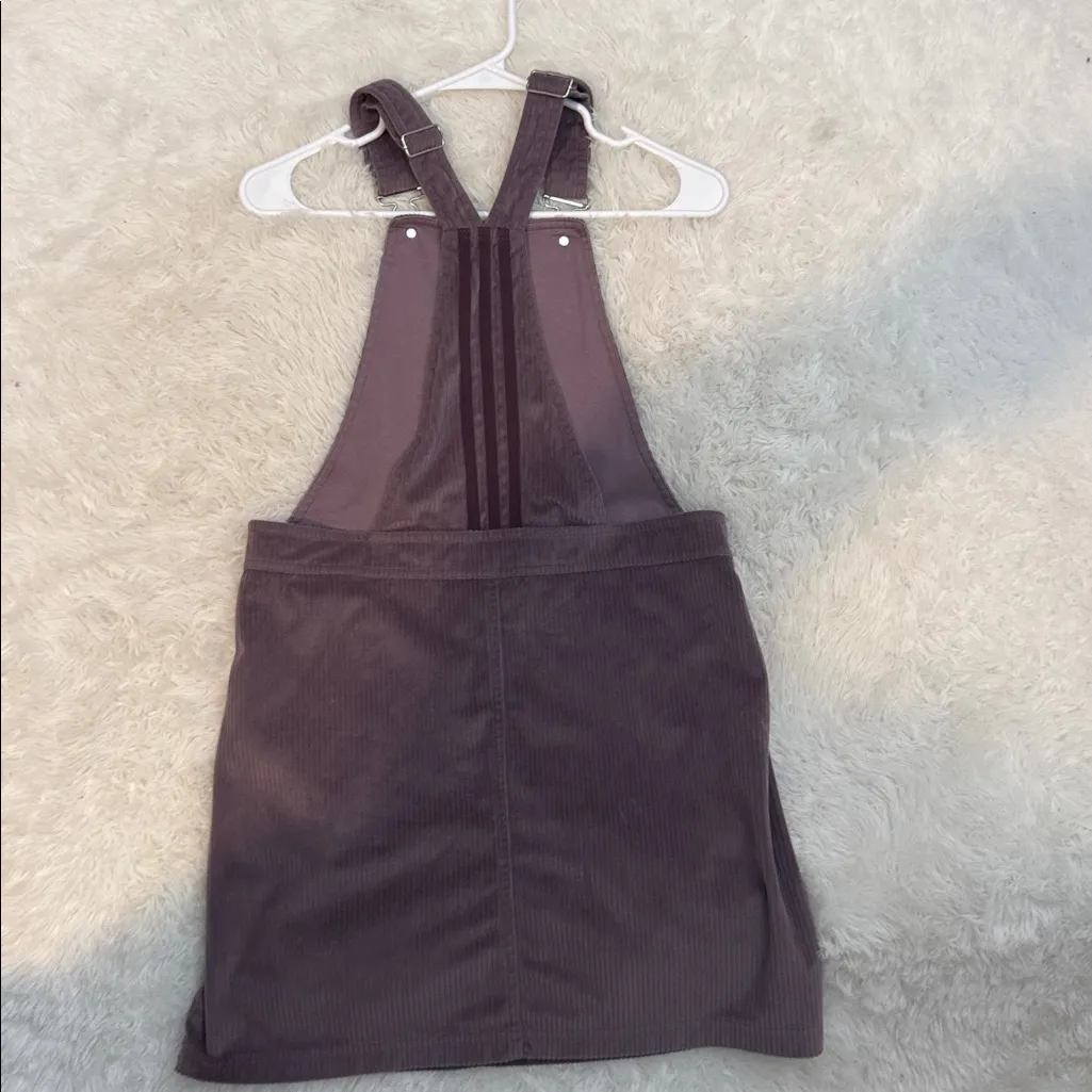Adidas Originals Corduroy Pinafore Dress Mauve Purple Trefoil Overall Jumper Size 6 - Image 9