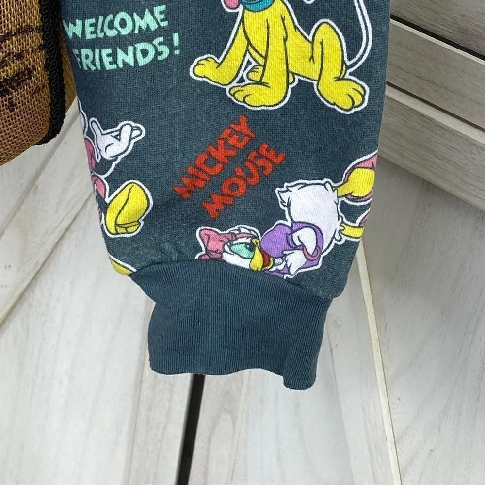 Disney Mickey‎ Mouse And Friends Crop Sweatshirt Gray Multi Medium - Image 6