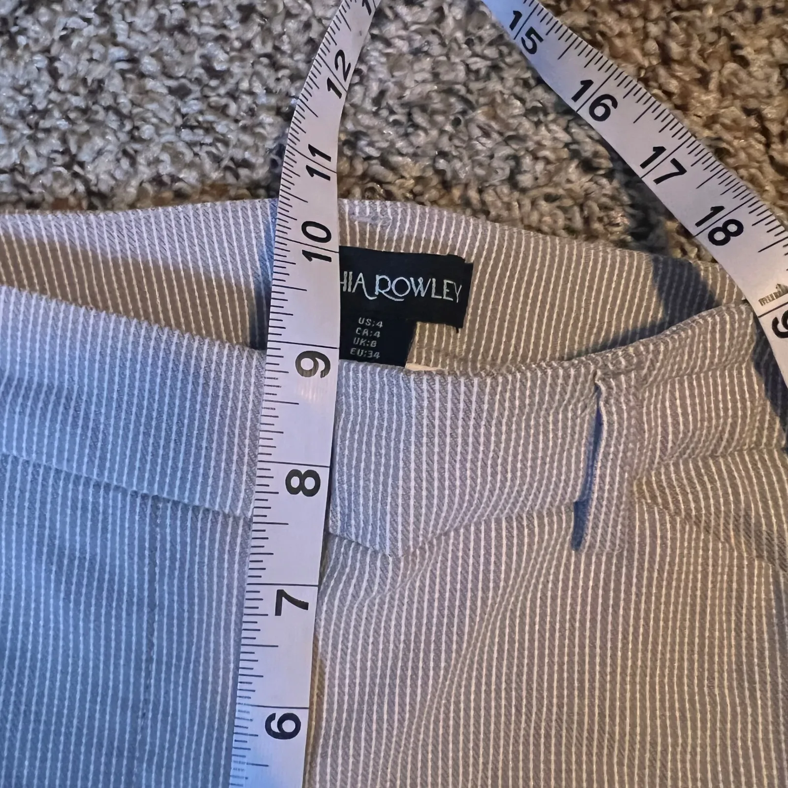 Cynthia Rowley Striped Career Pants with Ankle Slits Size 4‎ - Image 4