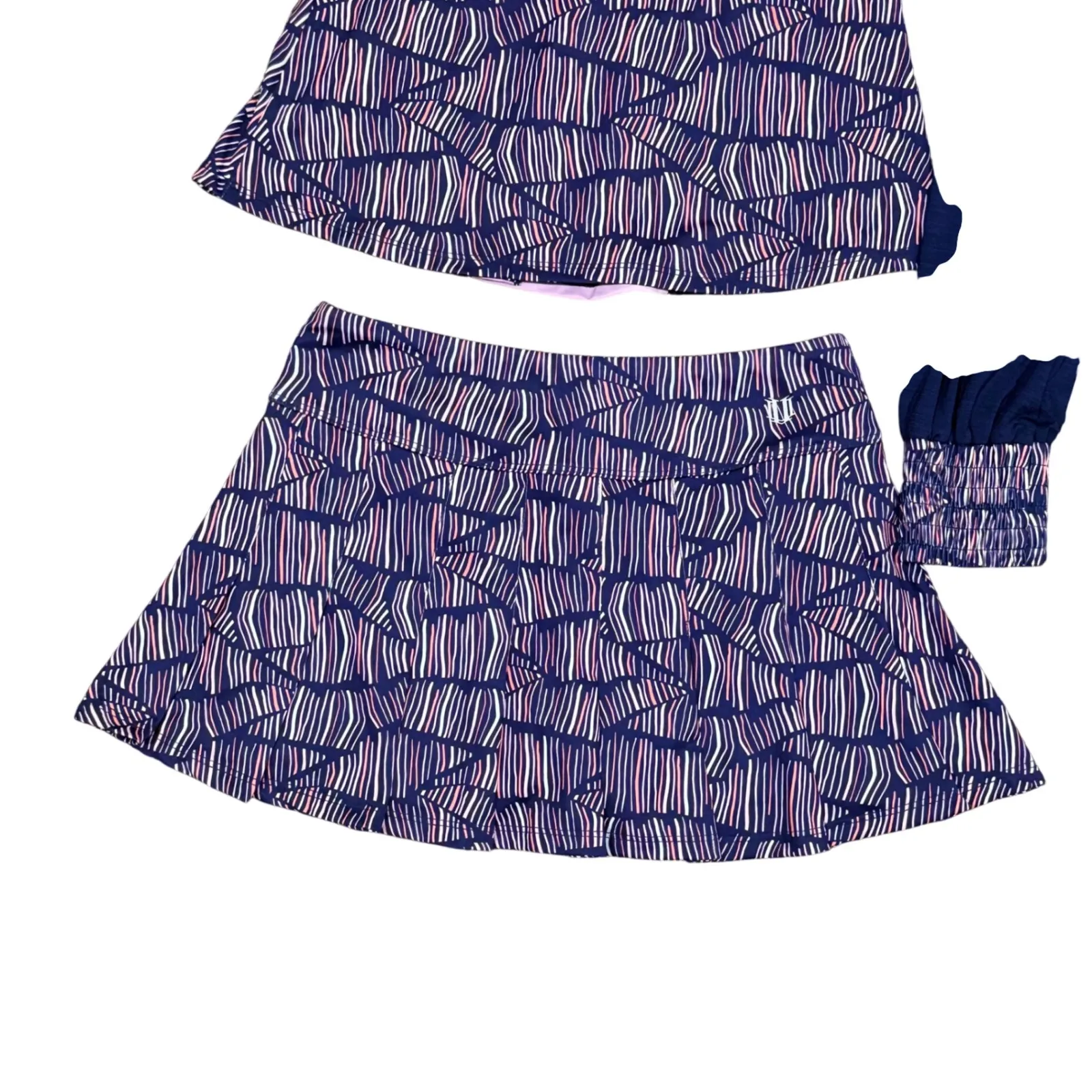 ELEVEN By Venus Williams purple Activewear 3 pc Set Tank Skirt Jacket S New Blue - Image 4