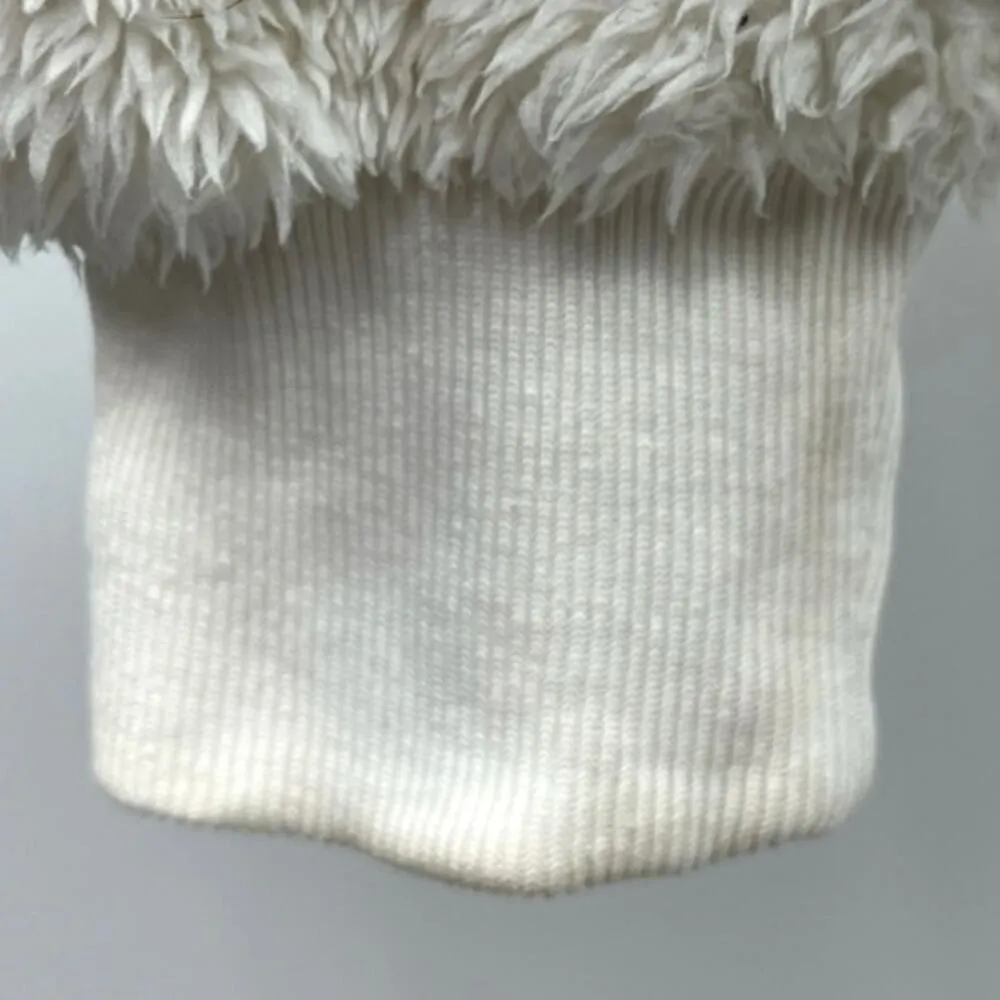 Rag & Bone White Faux Fur Fleece Zip Up High Neck Bomber Jacket Coat Size XXS - Image 3
