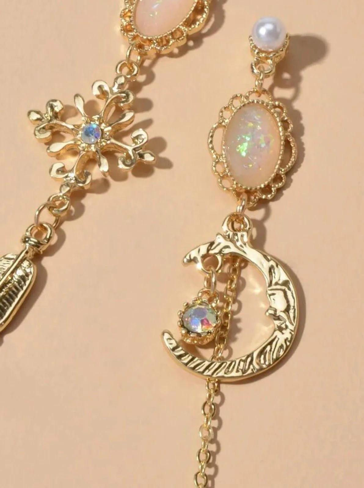 UB Moon Earrings Gold - Image 3