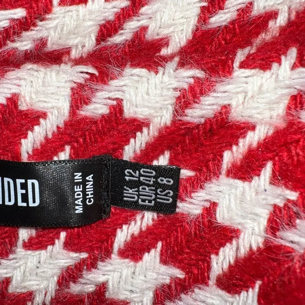 Misguided red and white checkered blazer with matching crop top set! New - Image 12