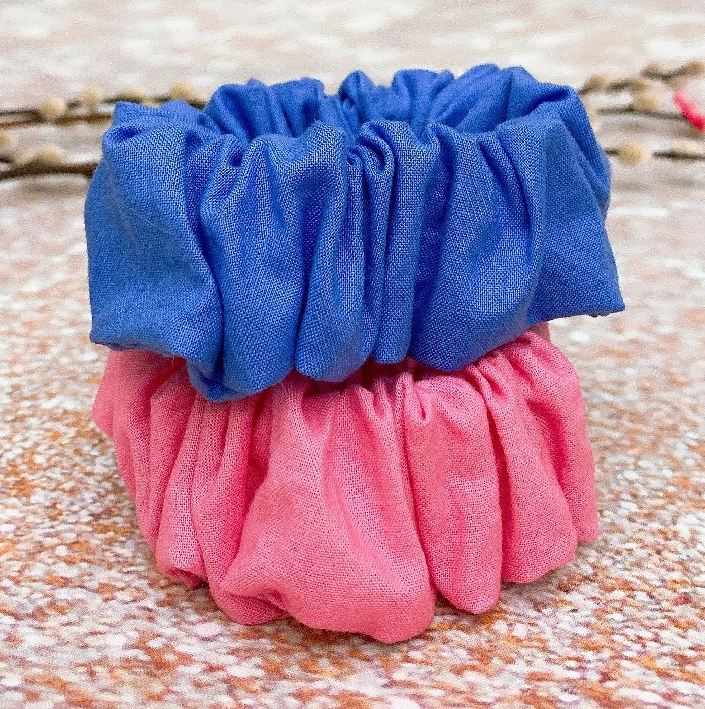 CHUBBY Scrunchies Pink And Blue Thick Scrunchies(set of 2) Multiple - Image 2