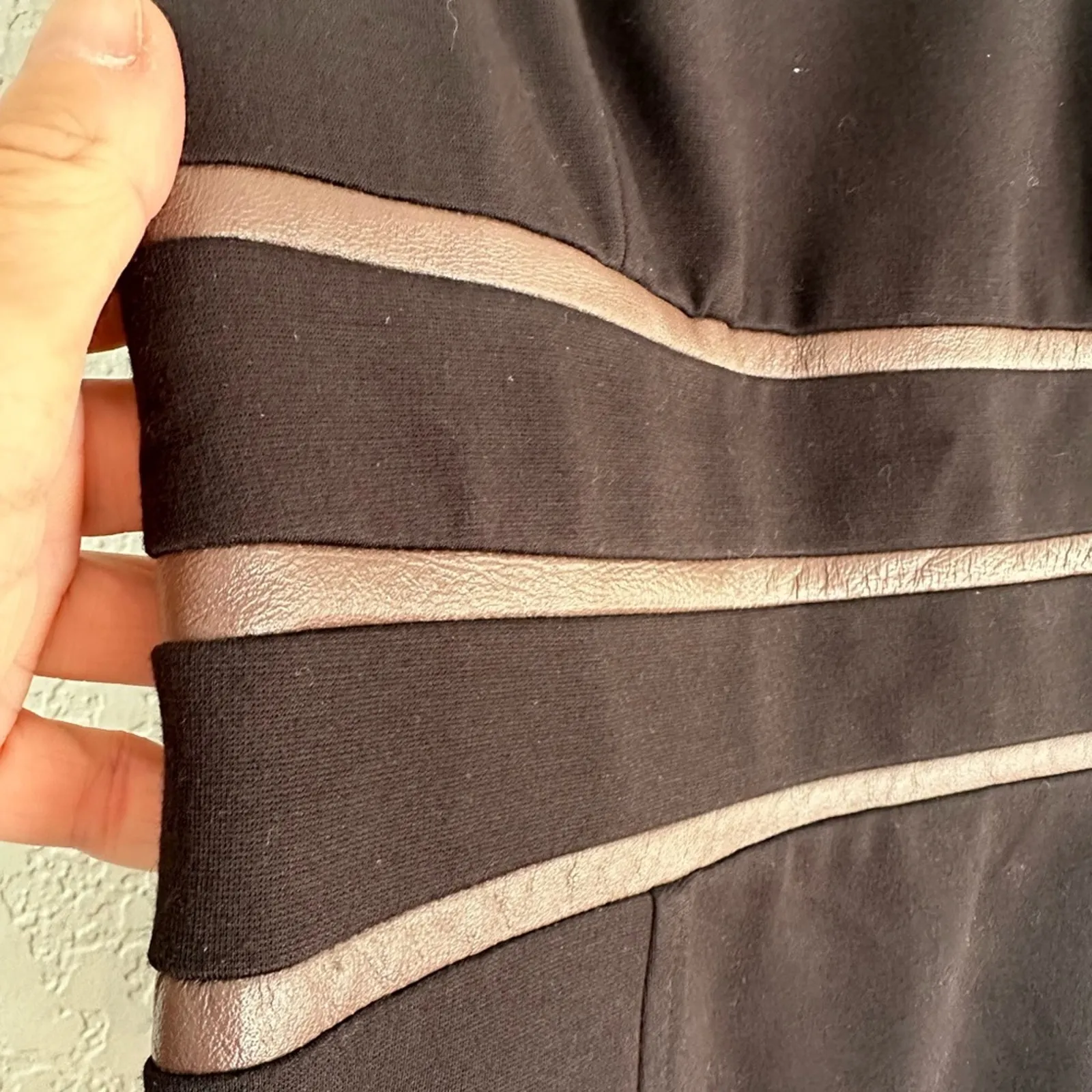 Ralph Lauren Black Dress Brown Leather Party Equestrian Old Money Classic Fall - Image 4