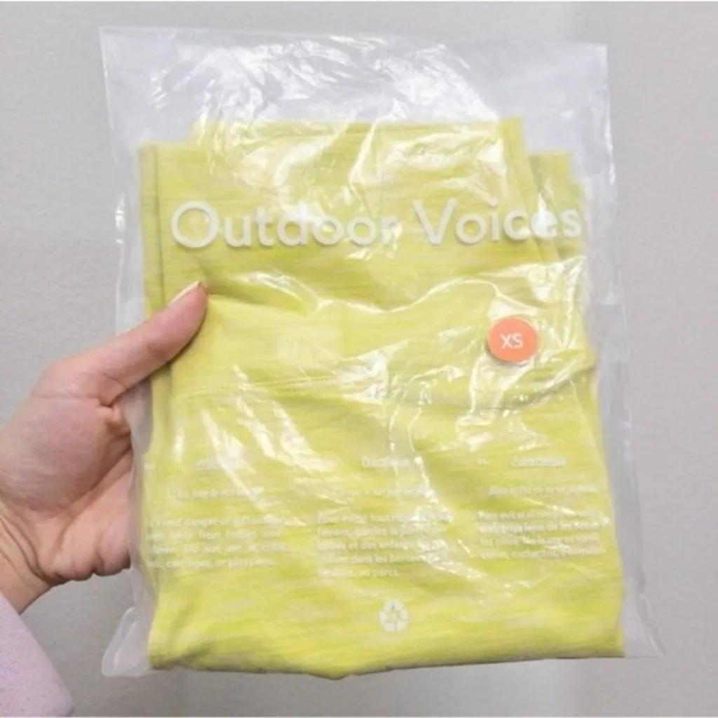 NWT Outdoor Voices Flow 7" Biker Short XS Bright Charteuse High Waisted - Image 5