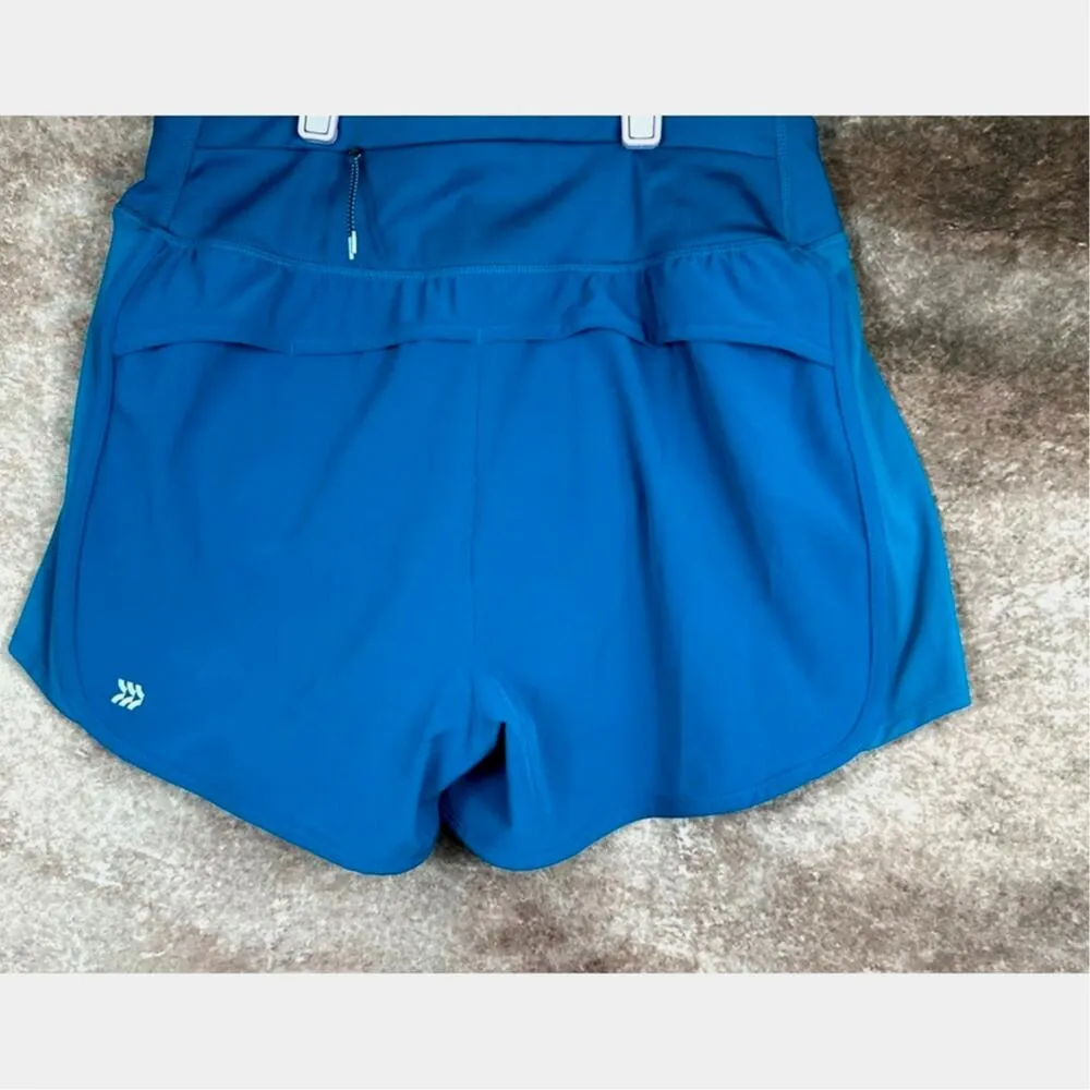 Athletic Back Zip Pocket Elastic Waist Logo All in Motion Shorts Teal size S - Image 7
