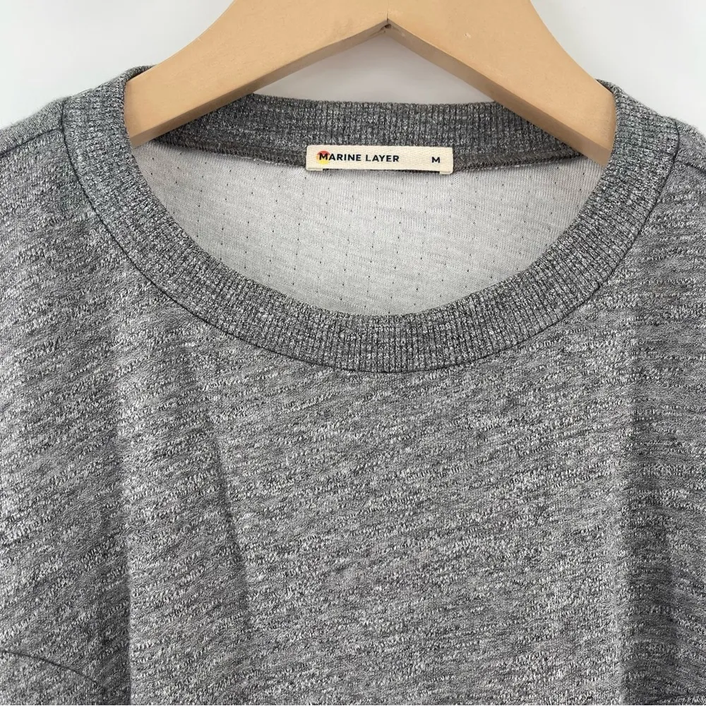 NEW MARINE LAYER Double Knit Crew Lina Pullover Sweatshirt Gray SZ Medium NWOT - Image 11