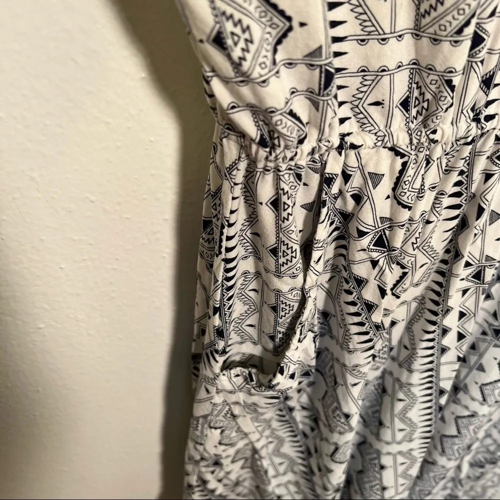 Rock & Roll Cowgirl Boho Dress White Geometric - Image 4