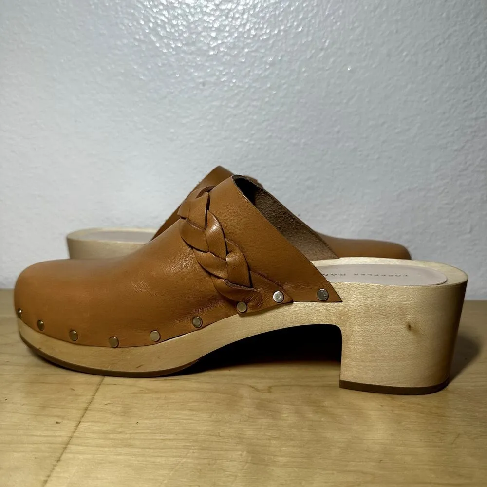 Loeffler Randall Lupa Honey Mid Heel Clog Leather Round Toe Brown 10B - Image 3