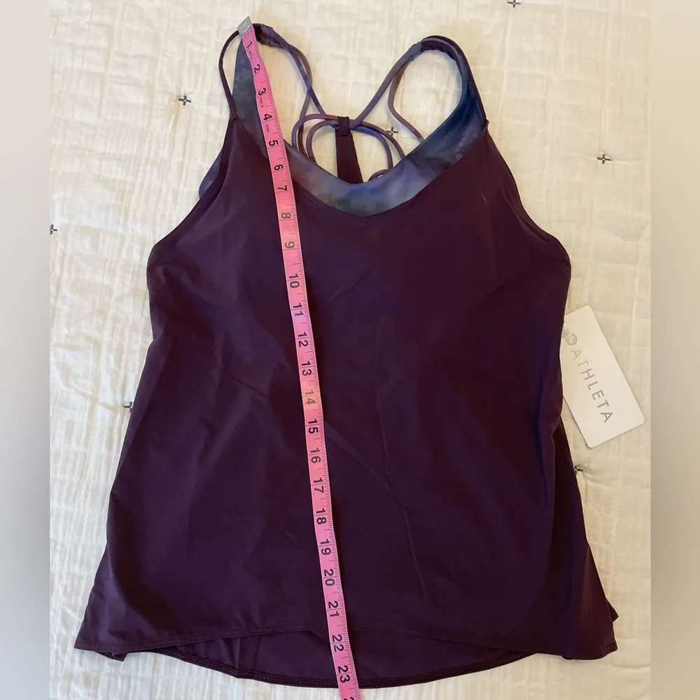 ATHLETA Solace Support Top in Powervita in Agate Purple / Supernova Size XXS NWT - Image 9