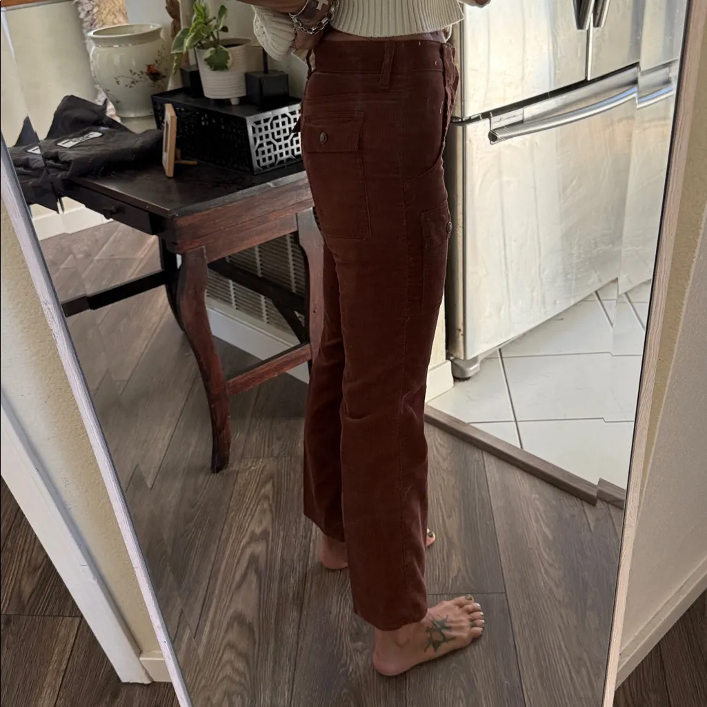 RARE Vintage Levi Brown Corduroy Pants kickflare Big E white tab - Image 7