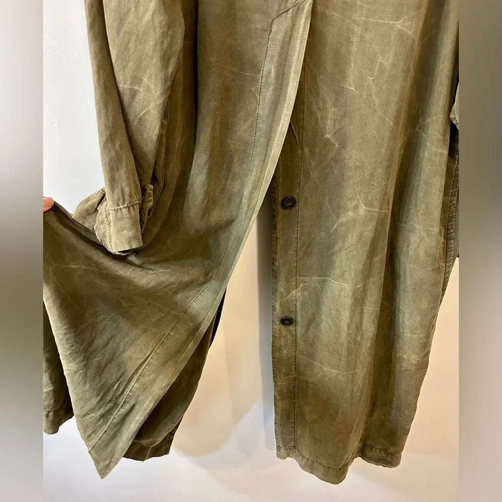 ZARA ZW Collection Washed Lyocell Trench Coat Size Medium - Image 12