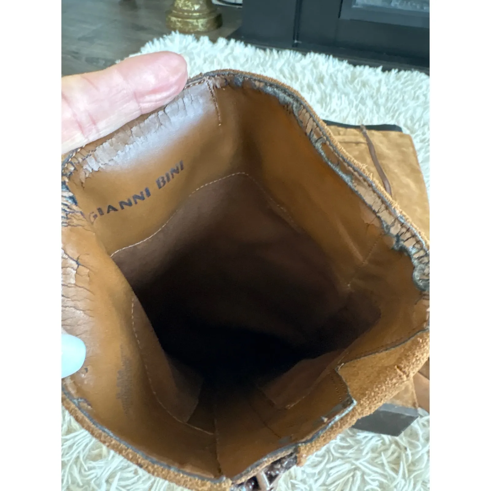 Gianni Bini Suede Embroidered Knee High BoHo Southwestern Boots Women 6.5 - Image 11