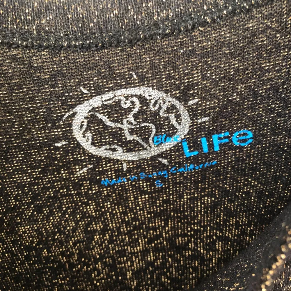 Blue life off shoulder oversized long sleeve top - Image 2