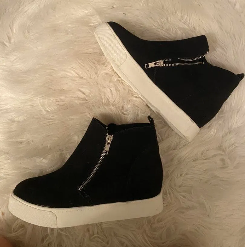 Boutique Black Wedge Sneaker - Image 2