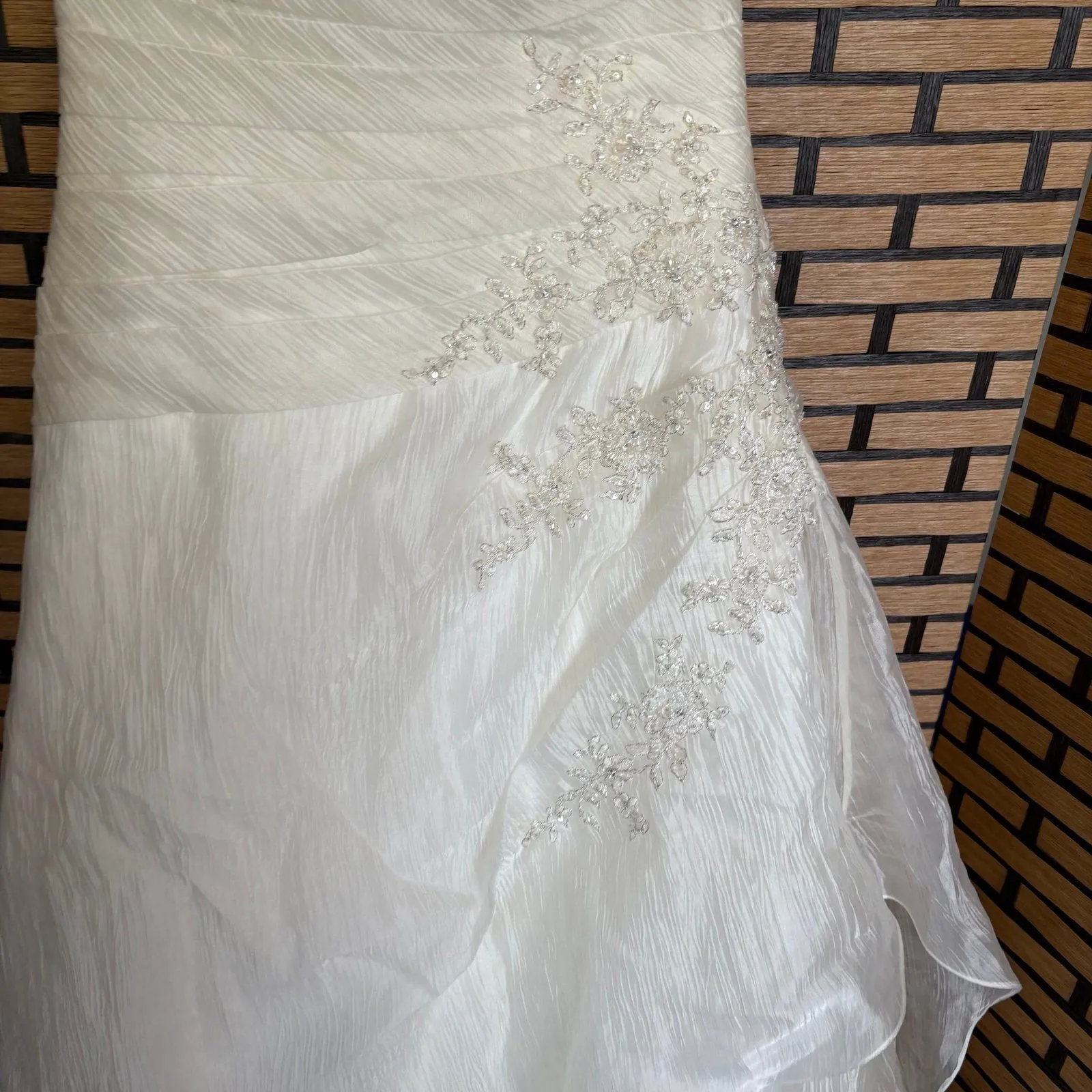 Mori Lee By Madeline Gardner White Strapless Wedding Dress Size 12 - Image 4