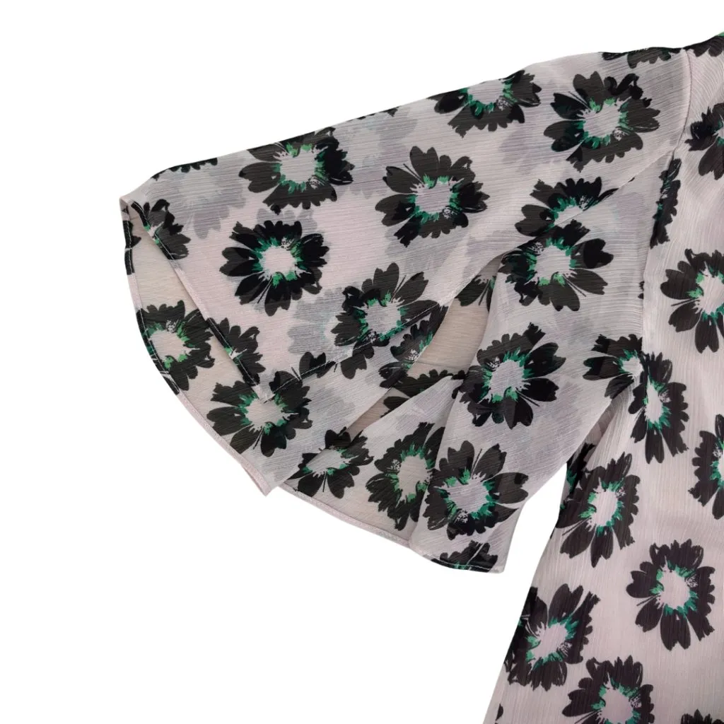 Ted Baker London Harlynn Split Sleeve Floral Top Neck Tie Sz 1 (US 4) NWT Pink - Image 7