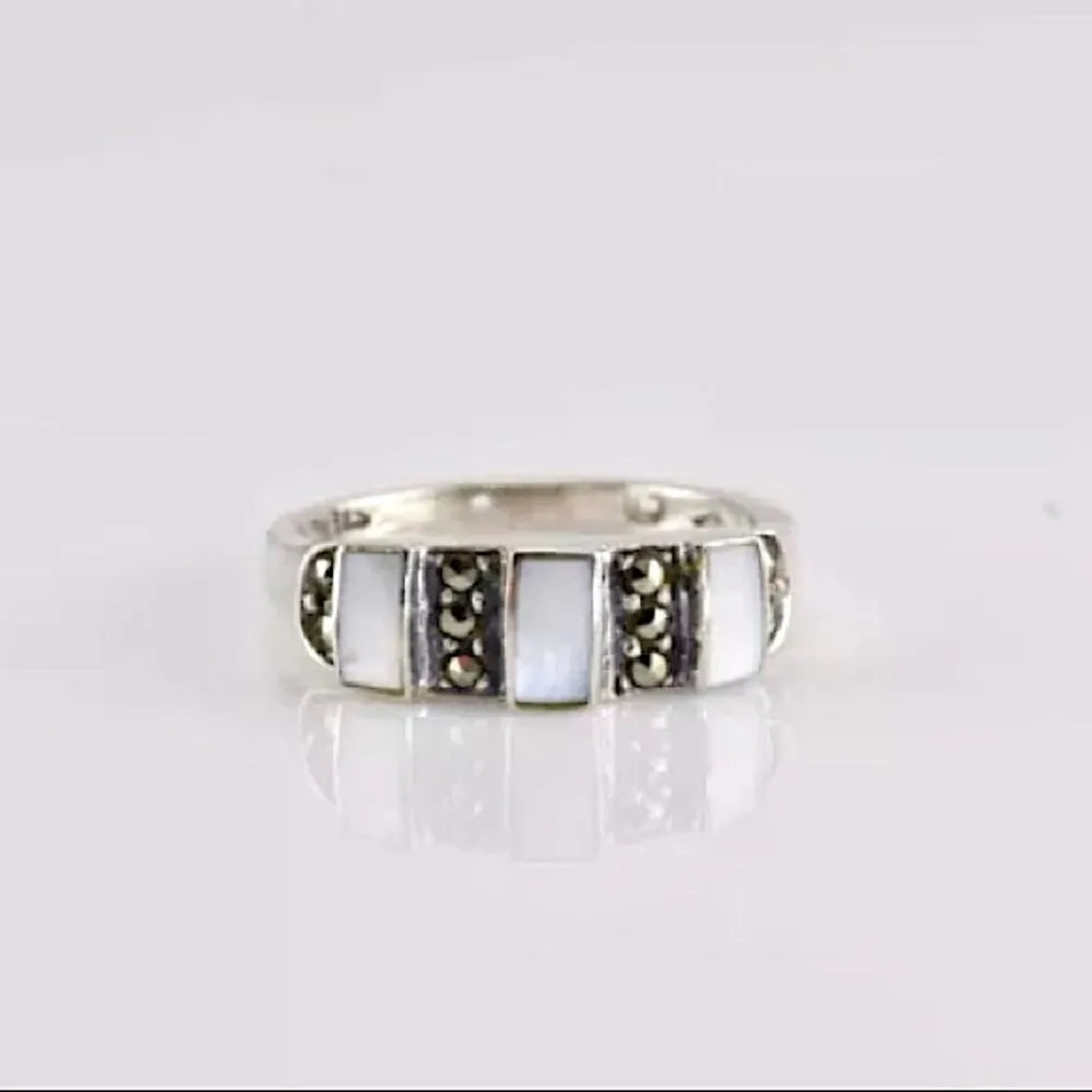JACK JUDITH  Sterling Silver MOP Marcasite Ring - Image 8