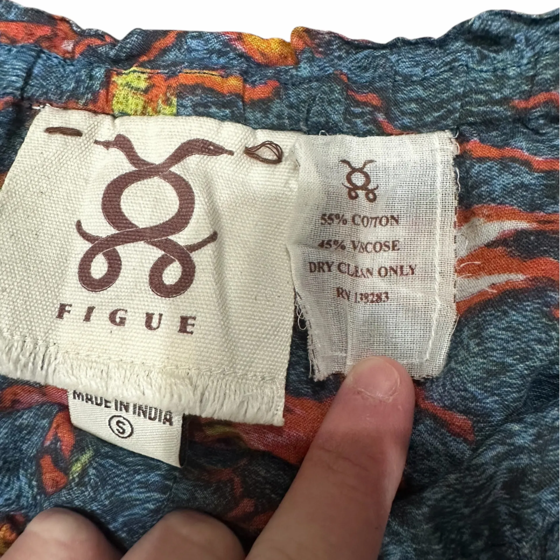 🌺 Figue Women’s Boho Print Pants | Size Small | EUC Blue - Image 2