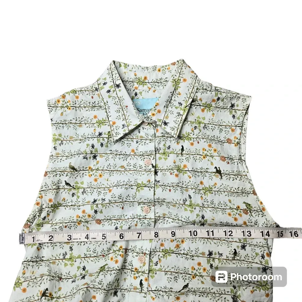 Samantha Pleet Scout Tie Bird Cutout Floral Dress Size 2 Green - Image 5