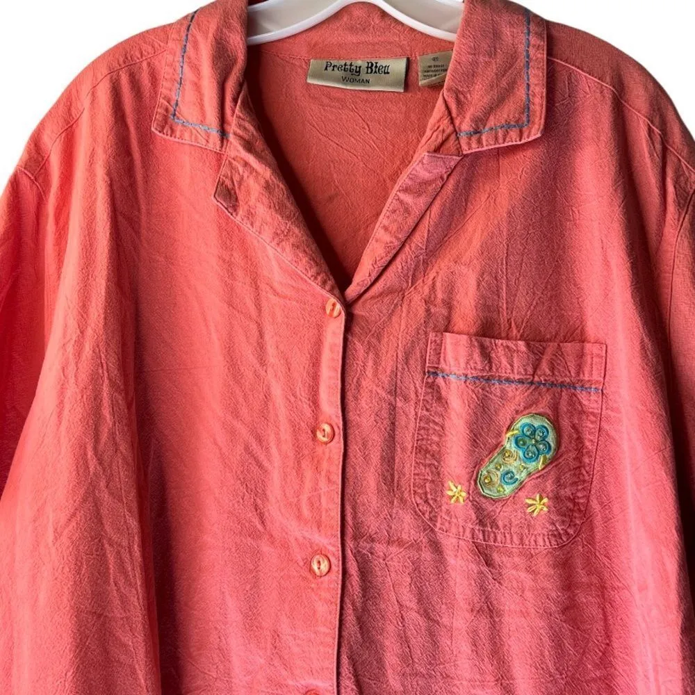 Vintage Pretty Bleu Woman Top Size XL - Image 2