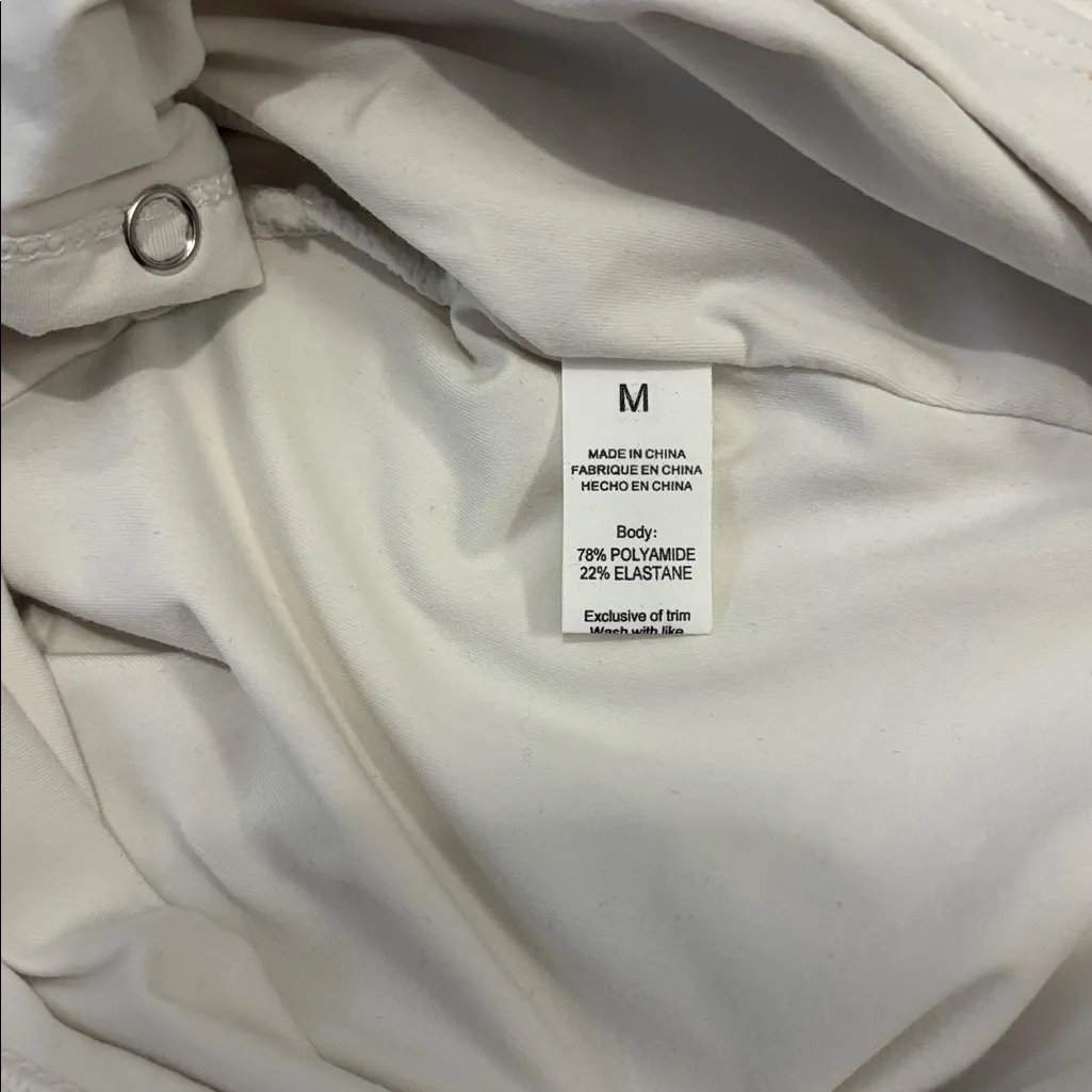 Amazon Henley Short Sleeve Top White Size M - Image 4