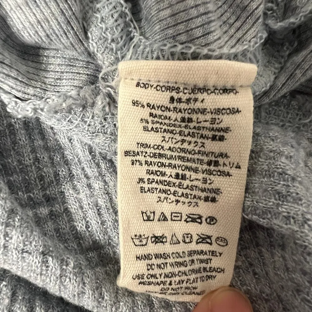 We The Free Sweater Womens XS Waffle Knit Thermal Boho Chic Oversized Minimalist - Image 8