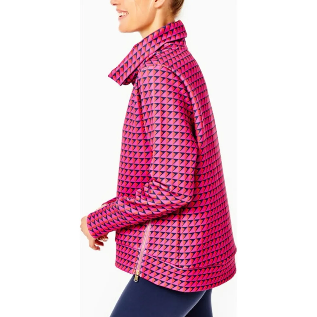 Addison Bay  NEW Everyday Turtleneck Pullover Berry Mod Geo Athleisure Size Small - Image 2