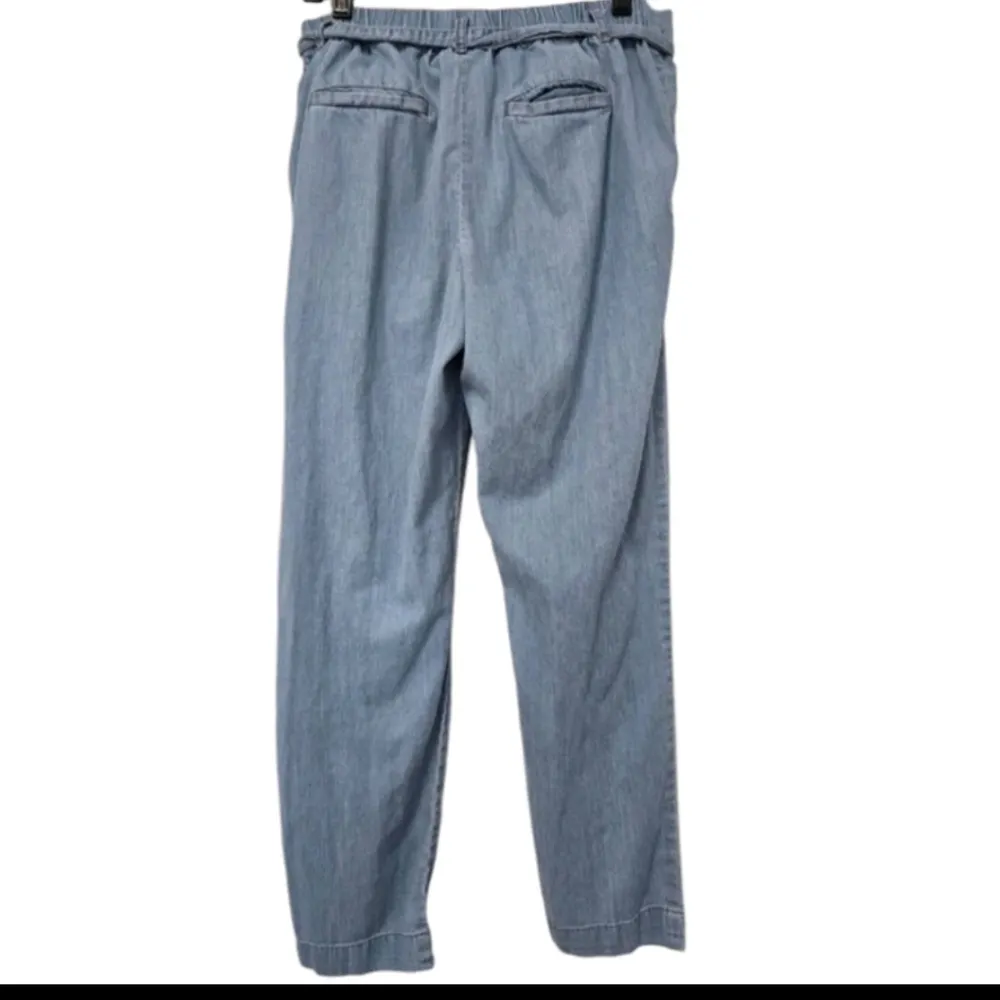 Cartonnier Anthropologie Women's Jeans Pleated Straight Size SM Tencel Chambray - Image 11