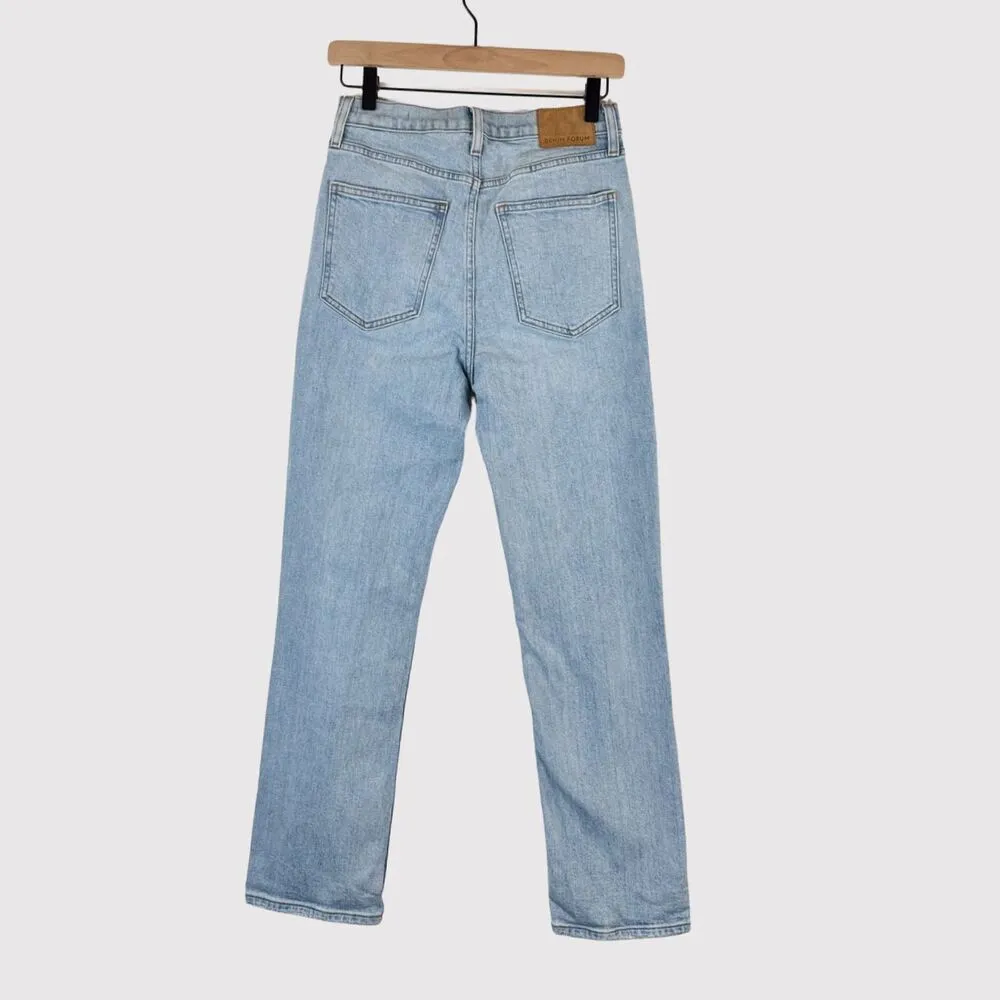 Denim Forum Womens Jeans Blue The Arlo High Rise Straight 28L Classic Size 27 - Image 4