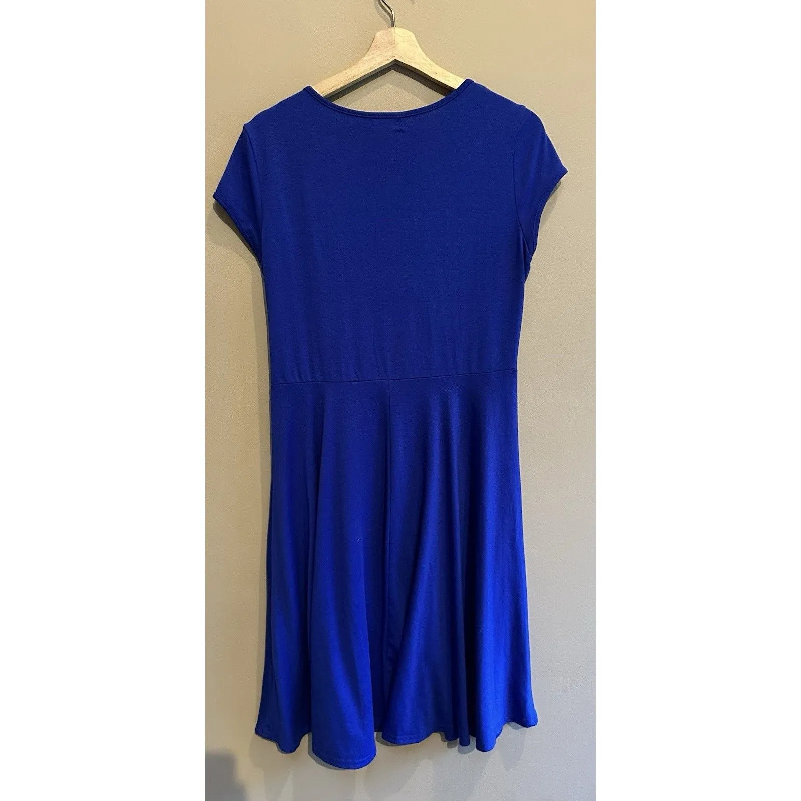 Missky Women’s Short Sleeve Wrap Cotton Royal Blue Midi Dress‎ Size Large Comfy - Image 5
