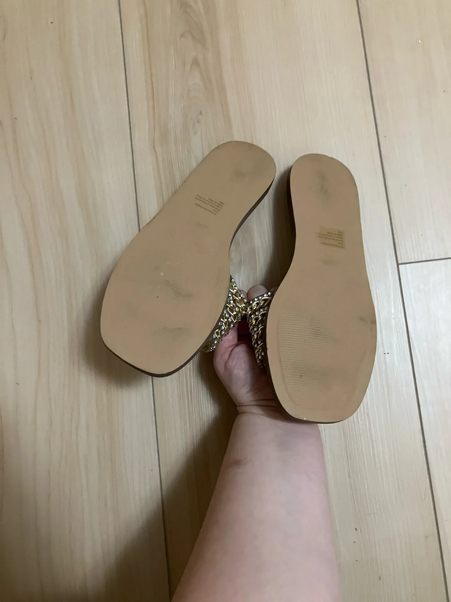 Steve Madden Gold Chain Women's Slide Sandals Size 8.5 - Image 7