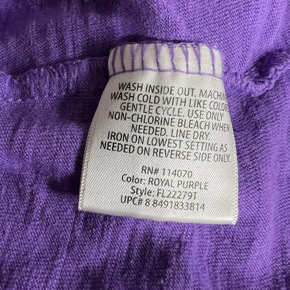 Faded Glory Womens Tank Top Sleeveless Keyhole Scoop Neck Purple Floral Print 2X - Image 8