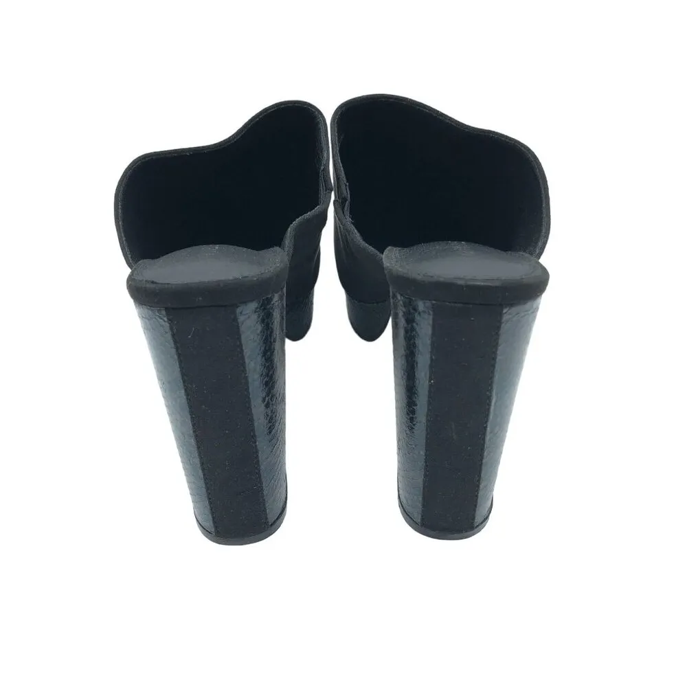 Gabrielle Union Womens Mules Block Heel Closed Toe Faux Suede Black 10 - Image 4