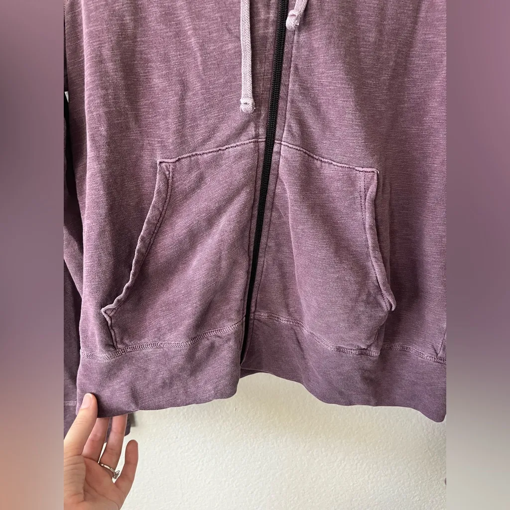 James Perse Vintage 100% Cotton Terry Purple Hoodie Women's Size S - Image 7