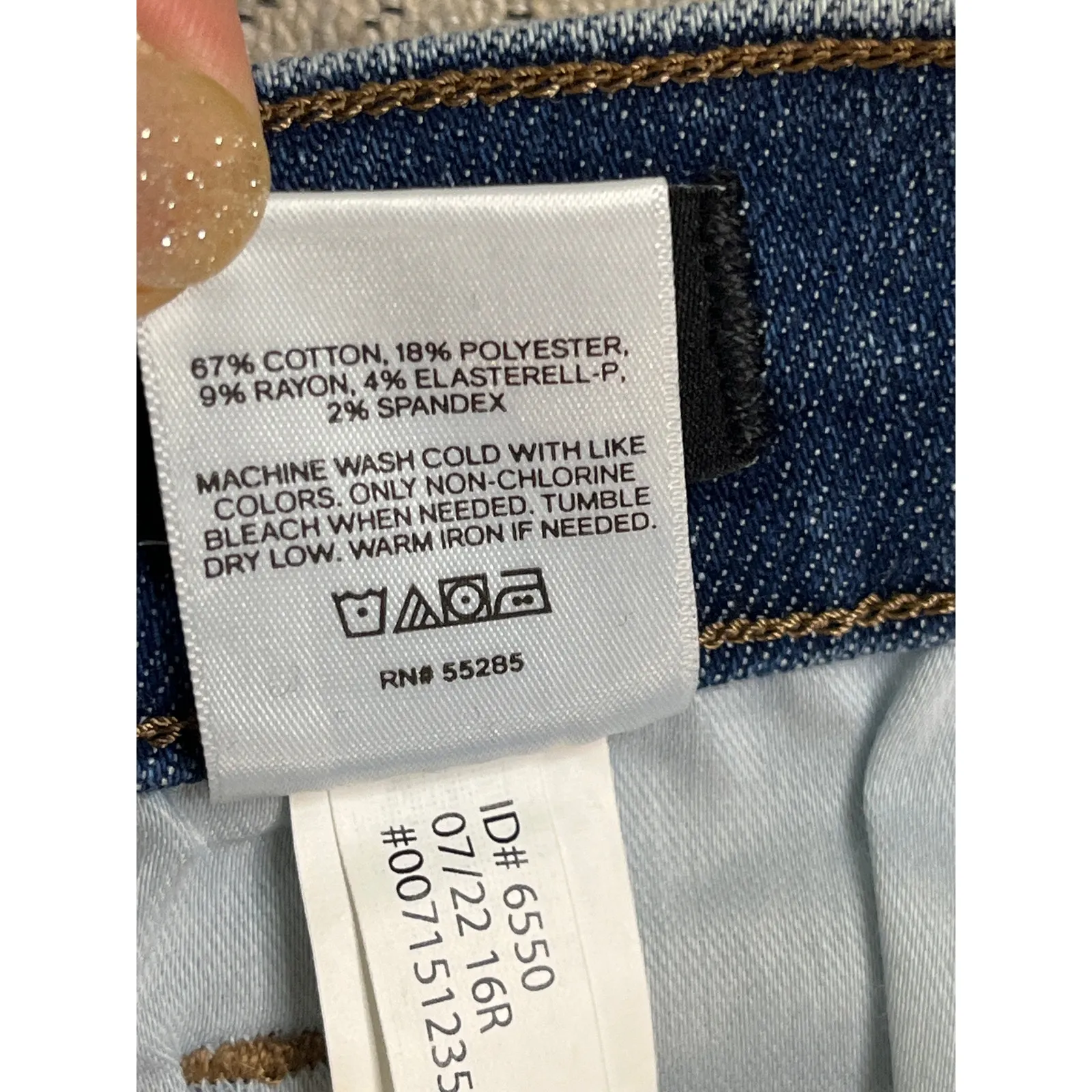 Express Skyscraper Midrise conscious edit blue jeans, slit hems, size 16R - Image 9