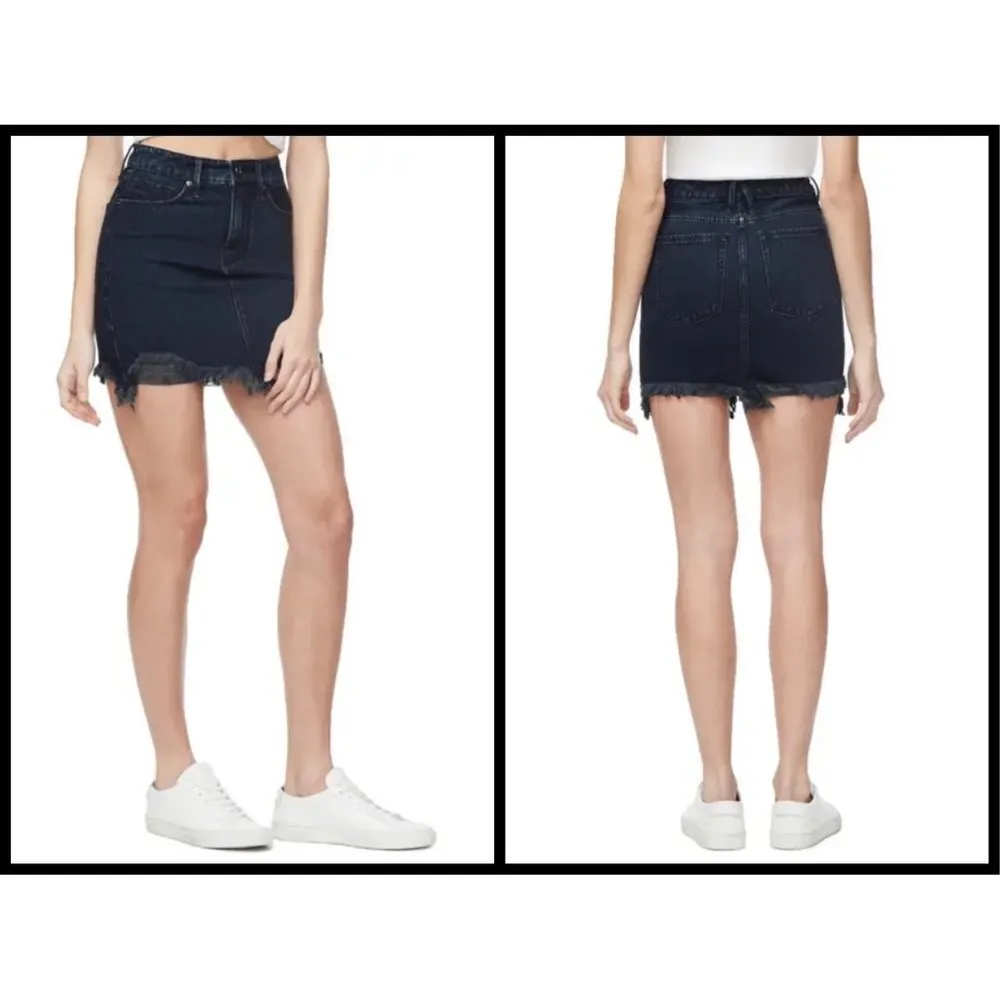 💕GOOD AMERICAN💕 Frayed Hem Denim Miniskirt NWT - Image 4