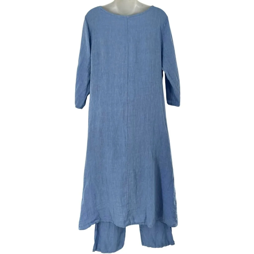 SUN & FLY Italian Blue 100% Linen 2 - Image 4