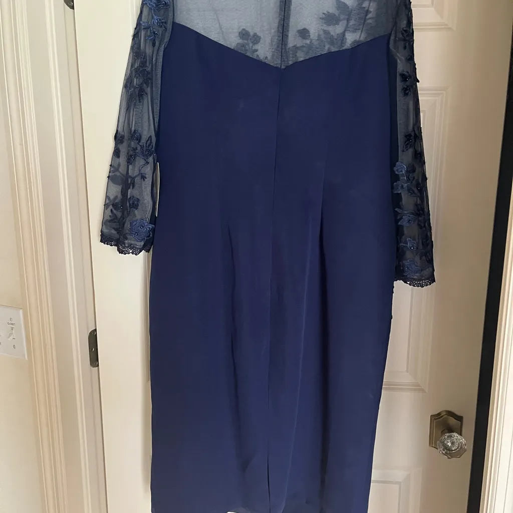 Sheath Cocktail Elegant Dress Semi Formal, Dark Navy, Size - Image 4