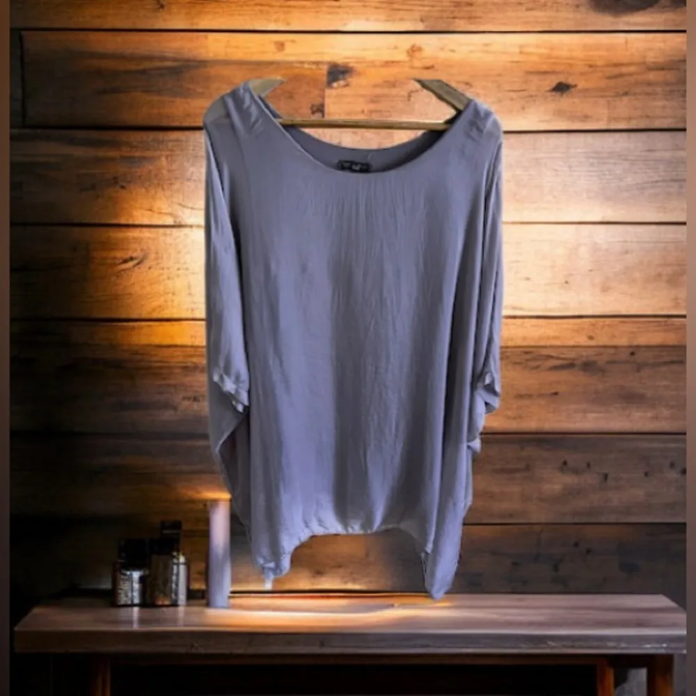 100% Italian Cotton seta viscosesTunic or Dress Made in Italy sizes 4 Gray - Image 4