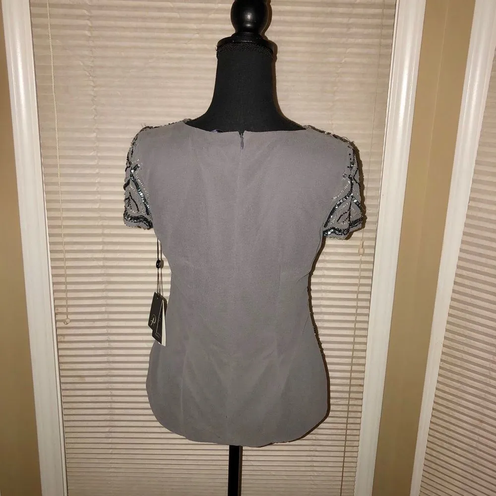 🆕Adrianna Papell Beaded Formal Blouse, NWT - Image 2