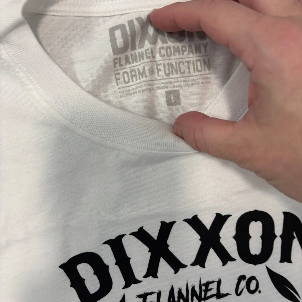 DIXXON NWT White and Black Cropped Graphic Tee Size L - Image 5