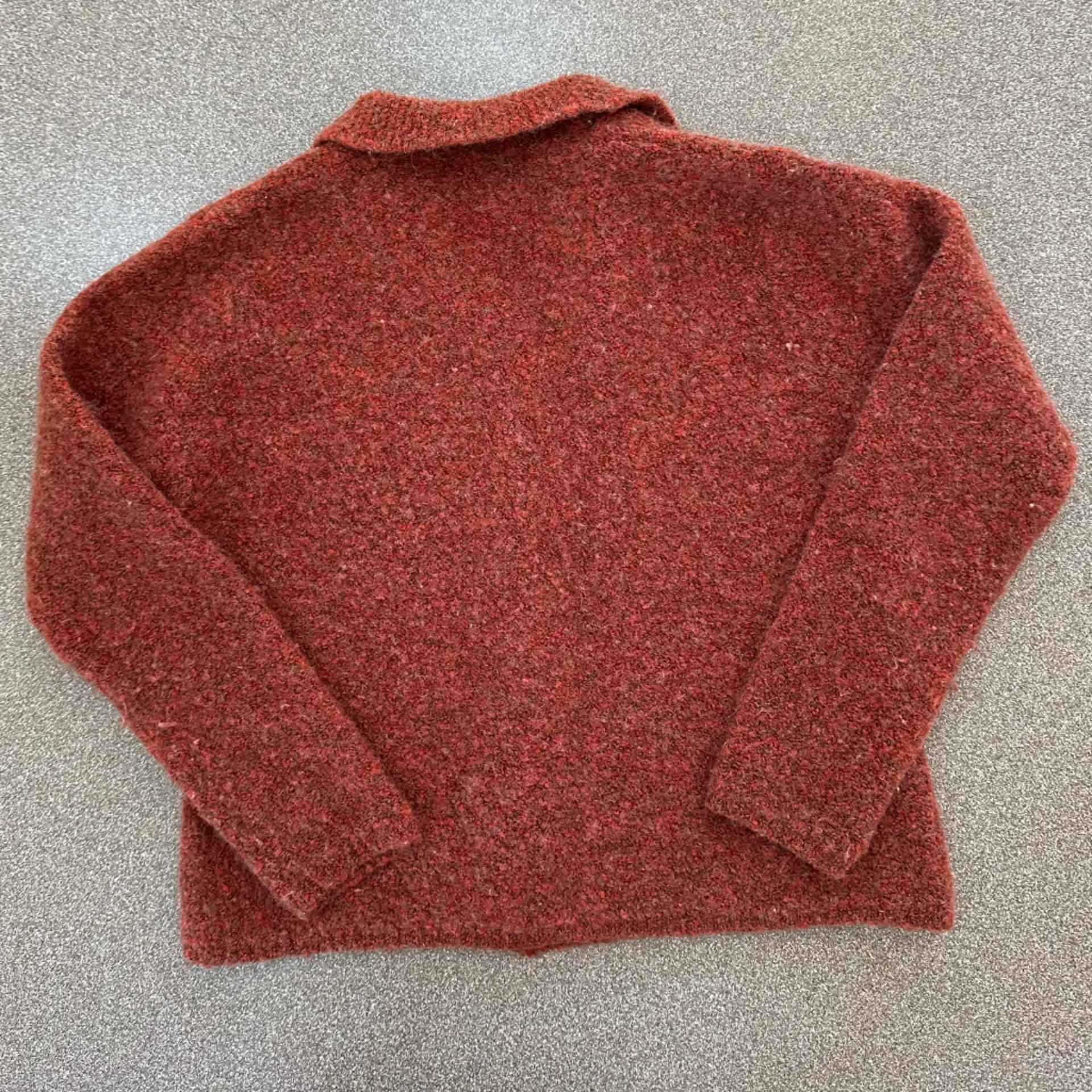 Vintage Deane & White Cardigan Sweater Burnt Orange Wool Blend Button Front Size L - Image 3