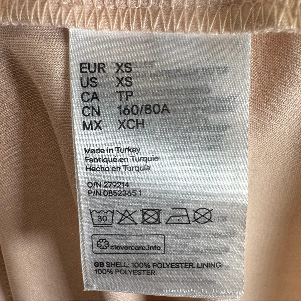 H&M blush long sleeve open tie back layered tulle lace dress size XS - Image 8