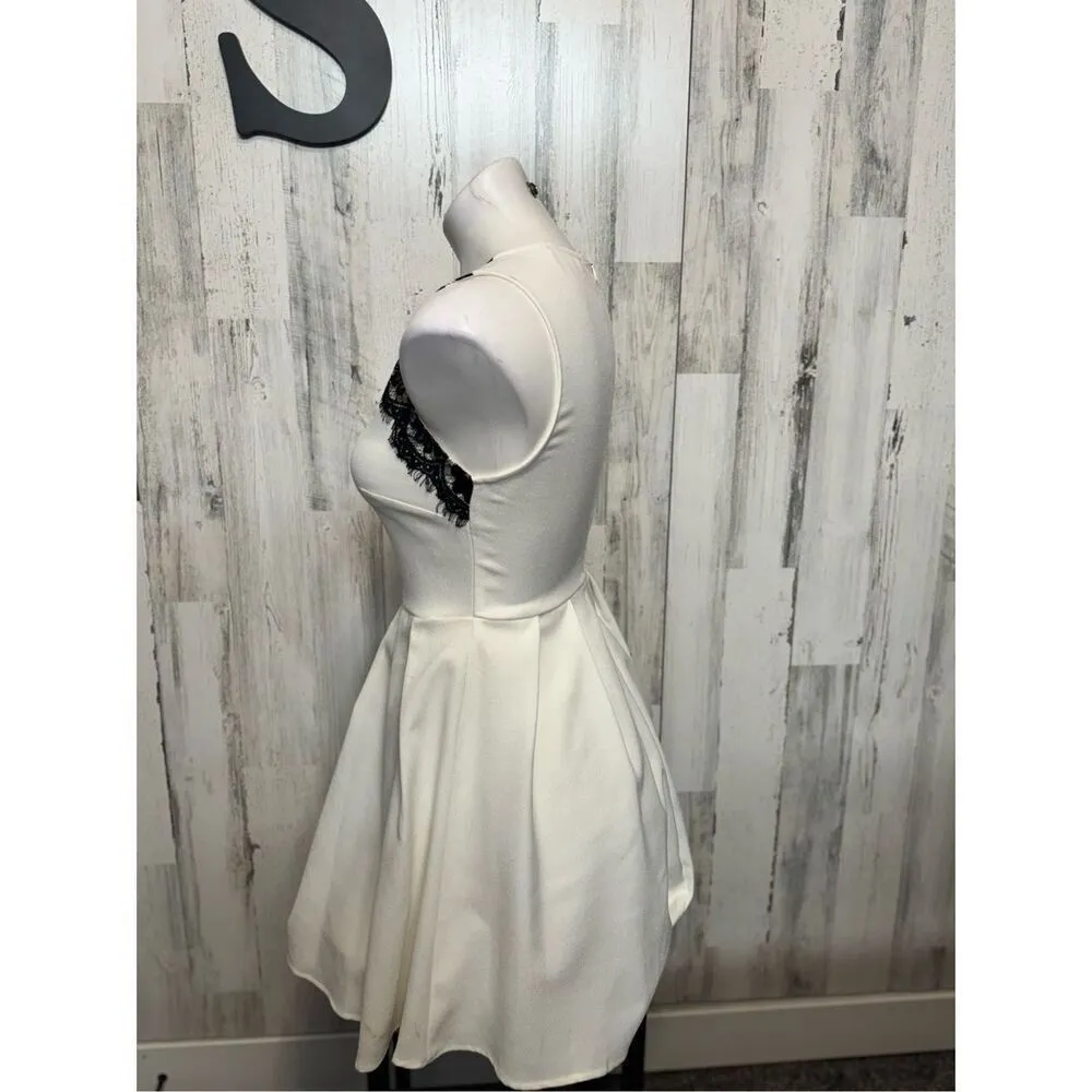 Lush fit and flare dress white - Image 3