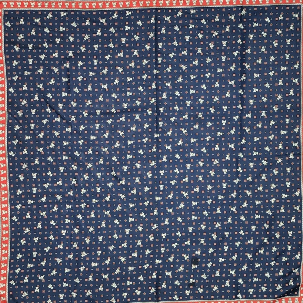 Vintage Navy Teddy Bear Large Square Scarf - Image 80