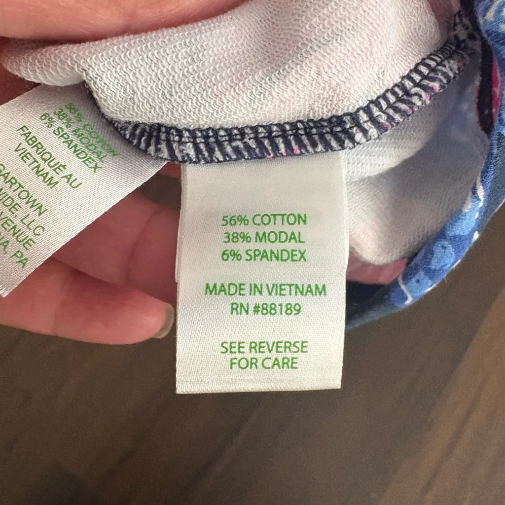 Lilly Pulitzer Navy Floral Quarter-Zip Sweatshirt - Image 7