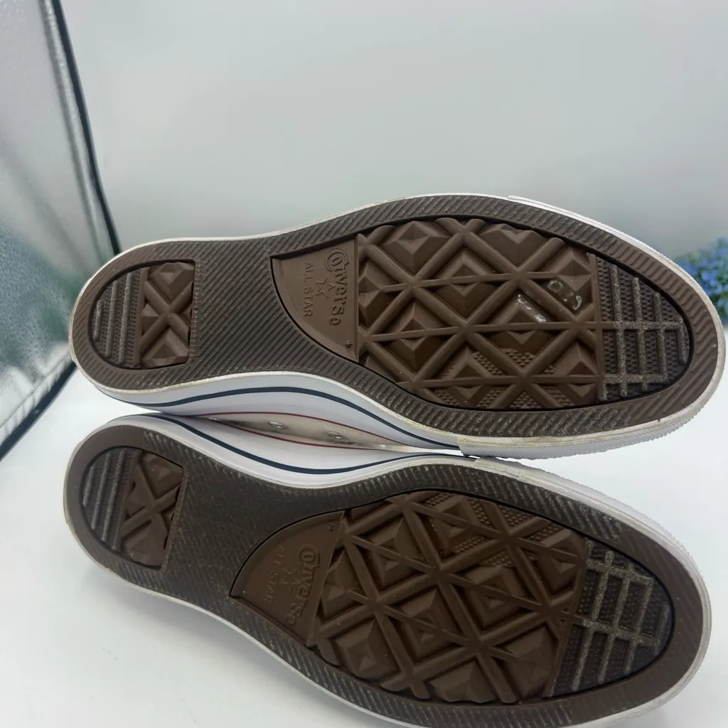 Converse Size 7 Women Chuck Taylor All Star Hi Top Sneaker Gold silver Studs - Image 10