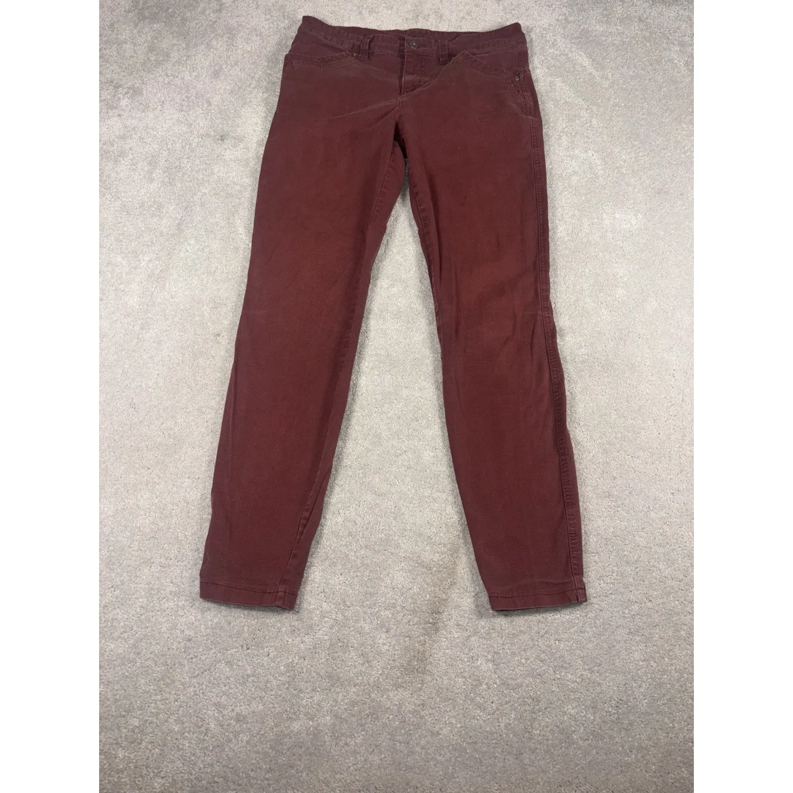 KUHL Legendary Pants Womens Sz 8 Maroon Red Slim Stretch Cotton * - Image 2